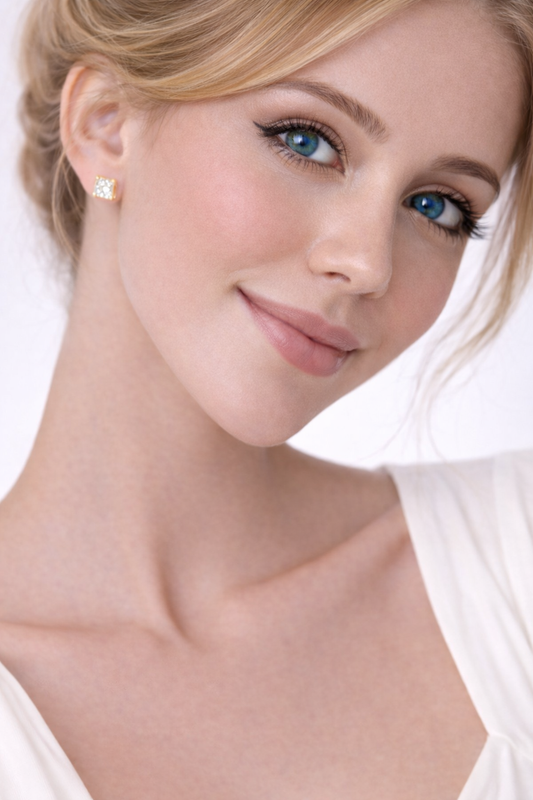 OHRSTECKER 18K 925 SILBER MOISSANITE 6MM
