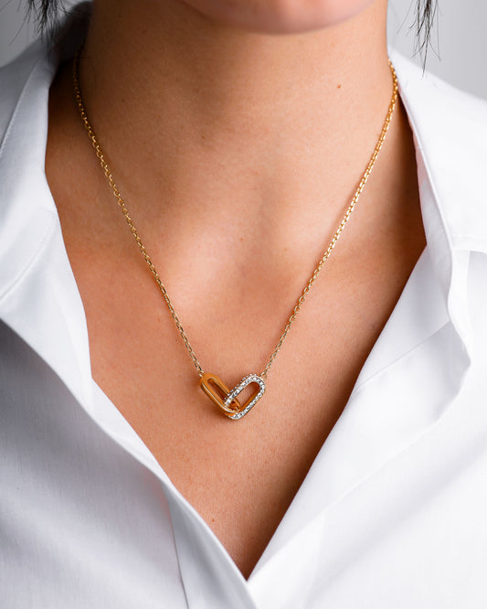 OVALE HALSKETTE 18K ZIRKONIA