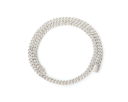 MIAMI CUBAN LINK HALSKETTE 6MM ICED OUT 925 SILBER