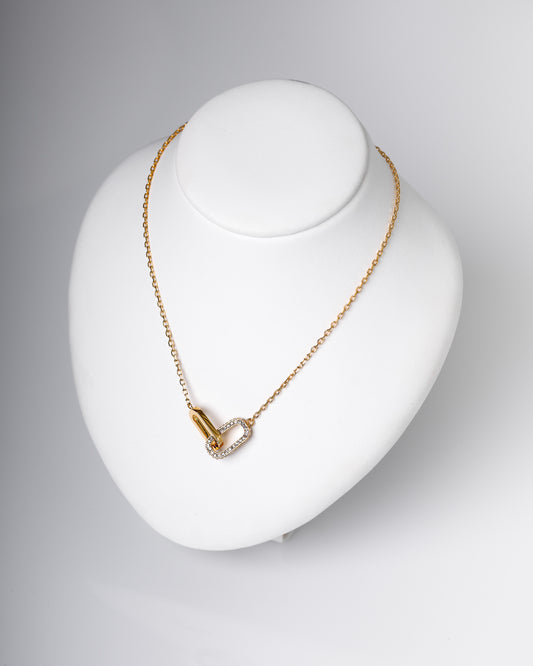 OVALE HALSKETTE 18K ZIRKONIA
