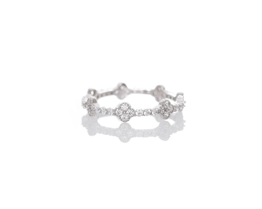 KLEEBLATT RING 925 SILBER MIT ZIRKONIASTEINEN