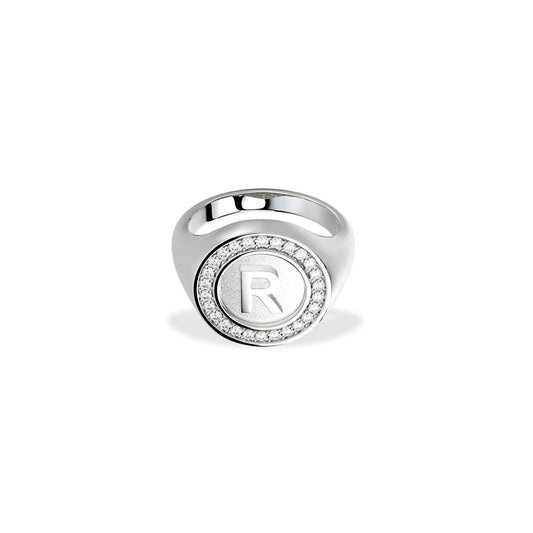 MONOGRAMM INITIALENRING SILBER
