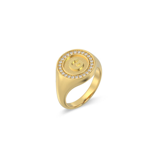 MONOGRAMM-INITIALENRING IN SILBER