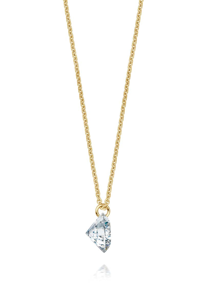Lab Grown Diamant Schmuck Flying Diamond 14K Gelbgold VVSI 0,50ct Halskette - Lucoro Diamonds