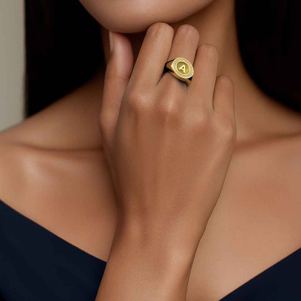 MONOGRAMM-INITIALENRING IN SILBER