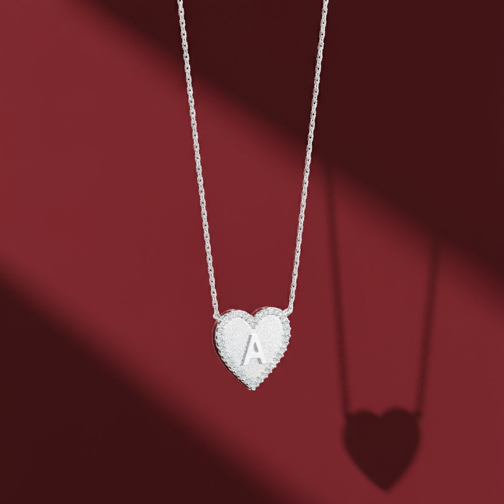 HERZ-INITIALENKETTE SILBER