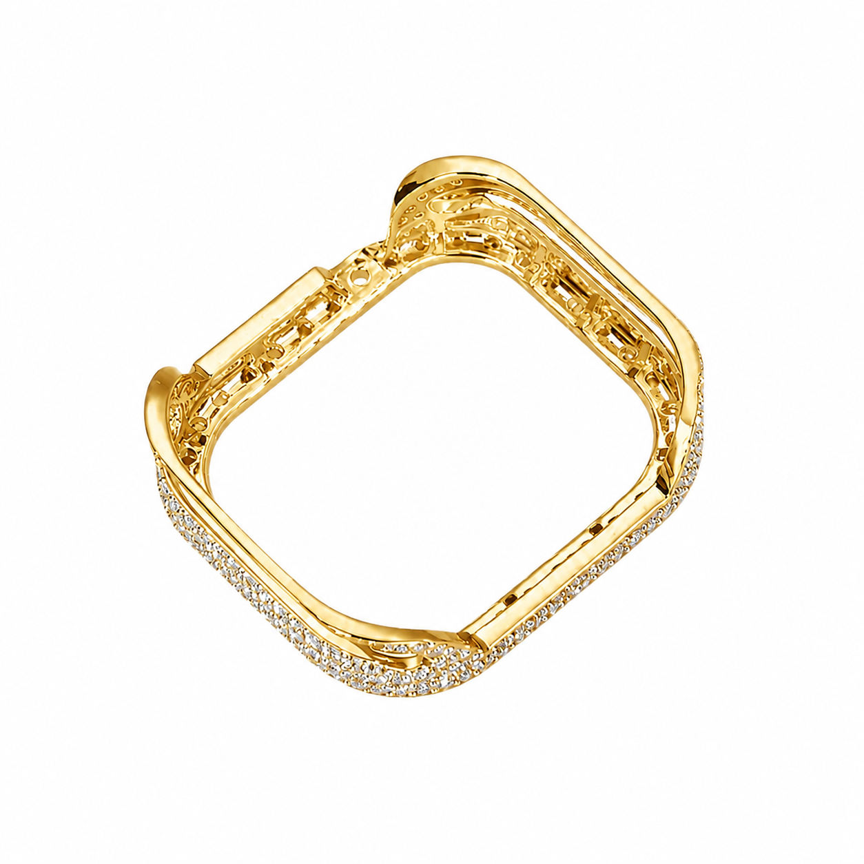 ICED OUT SMARTWATCH CASE MOISSANITE VVS-D GOLD – COMPATIBLE WITH APPLE WATCH SERIES 10 & 11