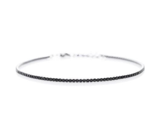 Tennisarmband Sterlingsilber 925 Zirkonia Schwarzlängenverstellbar 16-19cm - Lucoro Diamonds