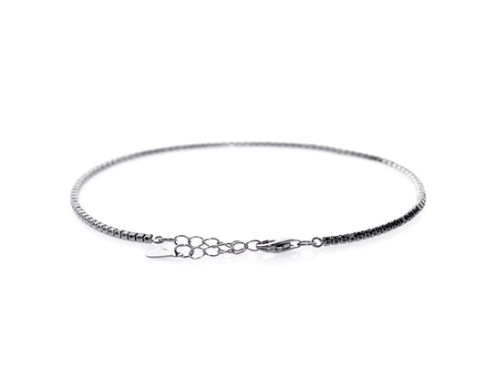 Tennisarmband Sterlingsilber 925 Zirkonia Schwarzlängenverstellbar 16-19cm - Lucoro Diamonds