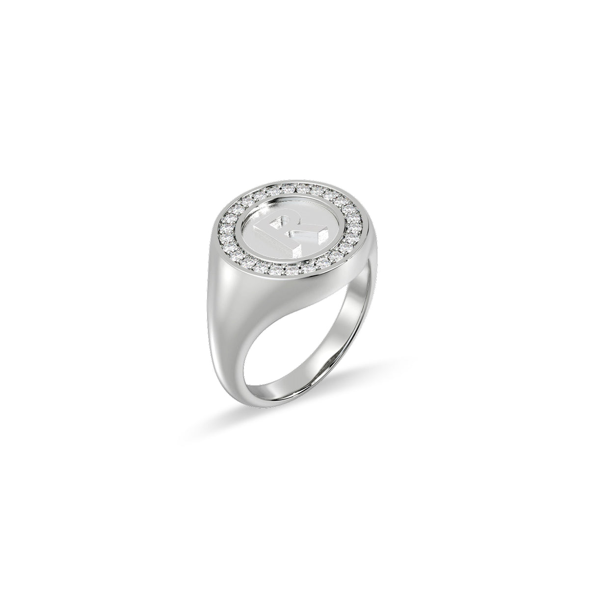 MONOGRAMM INITIALENRING SILBER