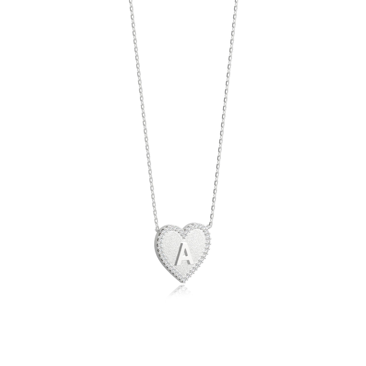 HERZ-INITIALENKETTE SILBER