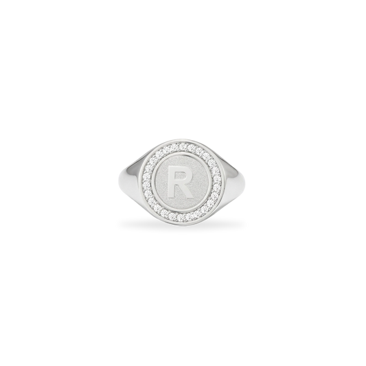 MONOGRAMM INITIALENRING SILBER