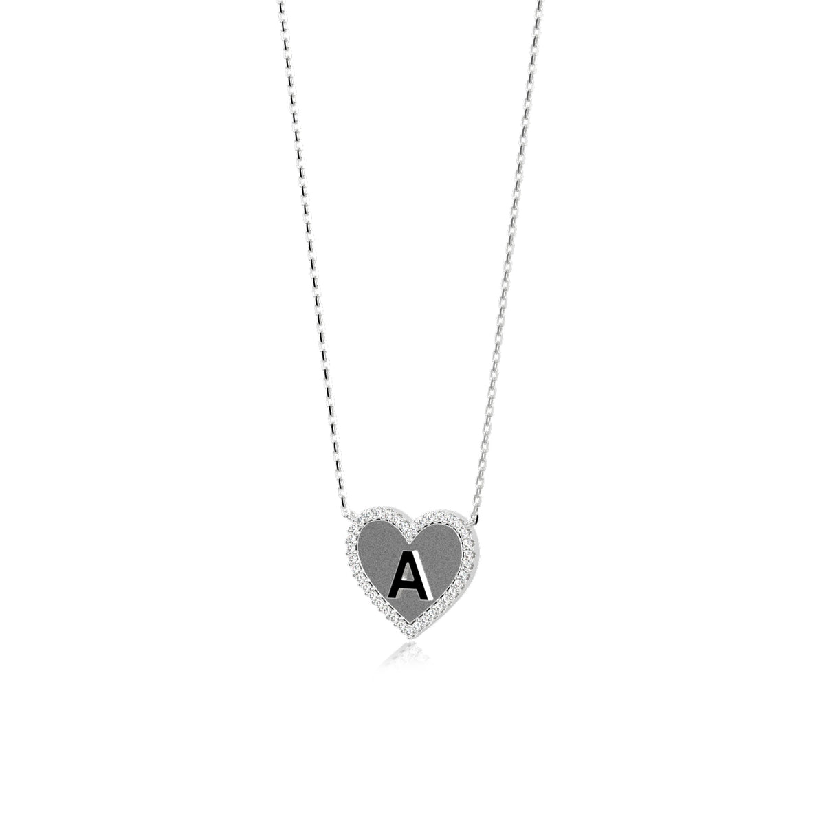 HERZ-INITIALENKETTE SILBER