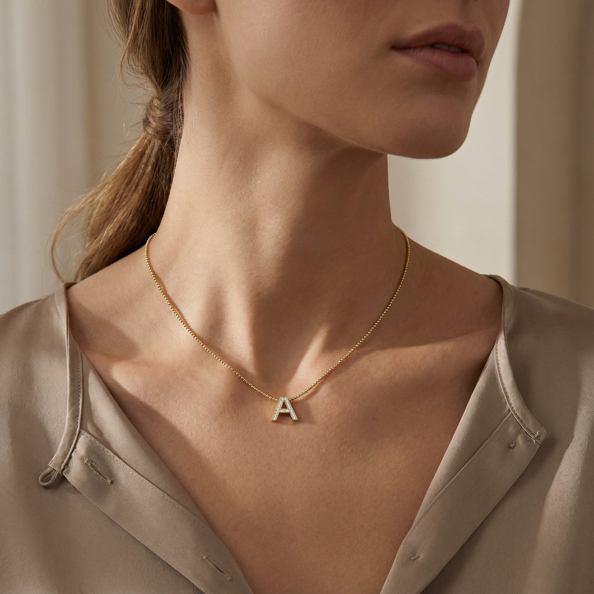 INITIALENKETTE SILBER