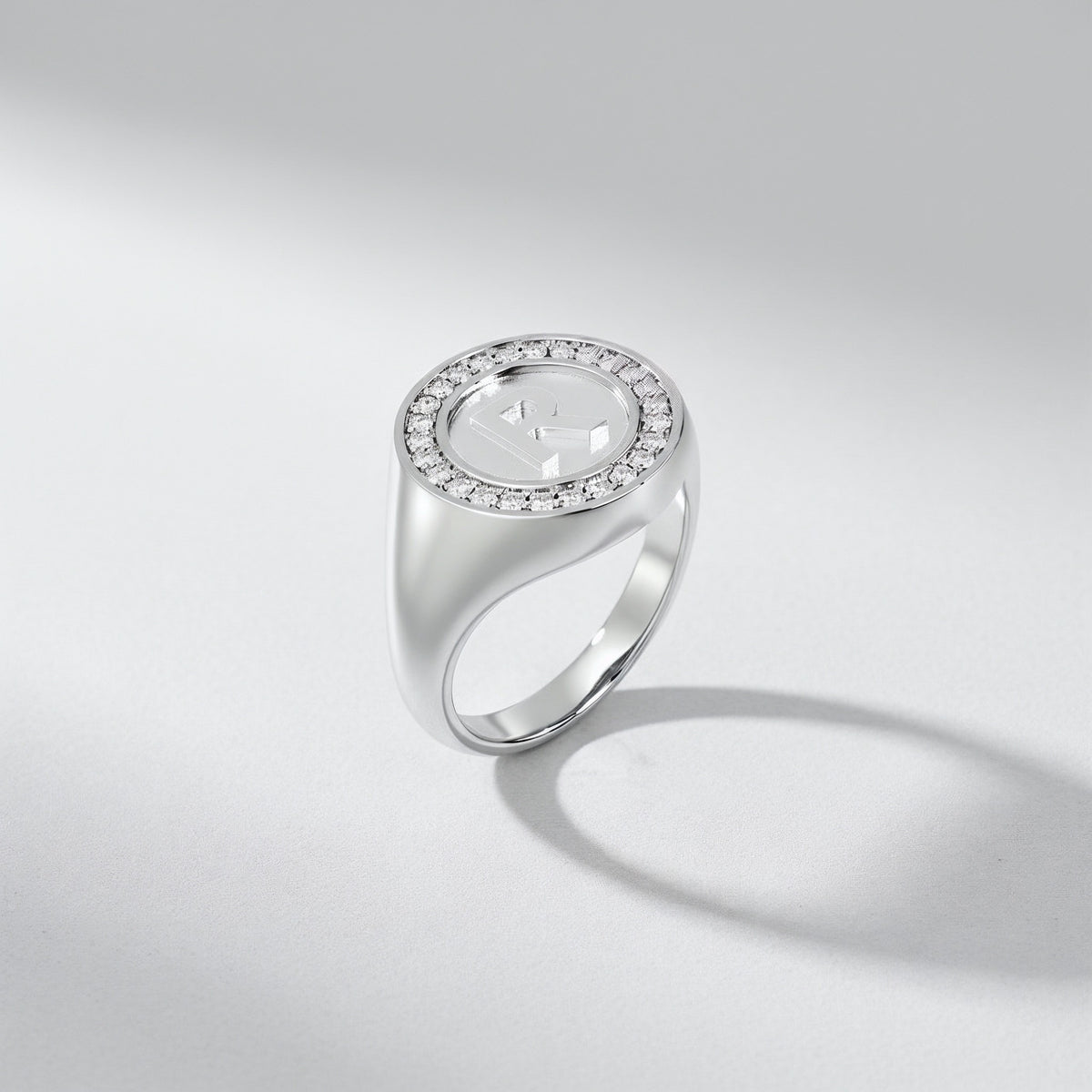 MONOGRAMM INITIALENRING SILBER
