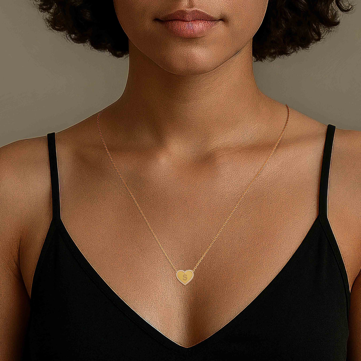 HERZ-INITIALENKETTE SILBER