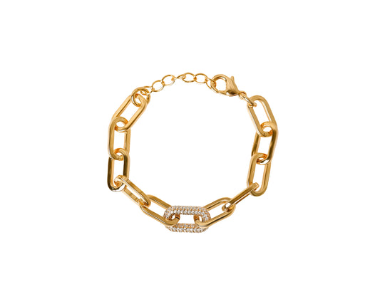 GLIEDER ARMBAND 18K VERGOLDET MIT ZIRKONIA