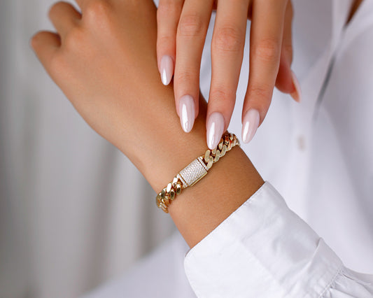 CUBAN LINK ARMBAND 925 SILBER 18K VERGOLDET 8MM – ICED OUT VERSCHLUSS