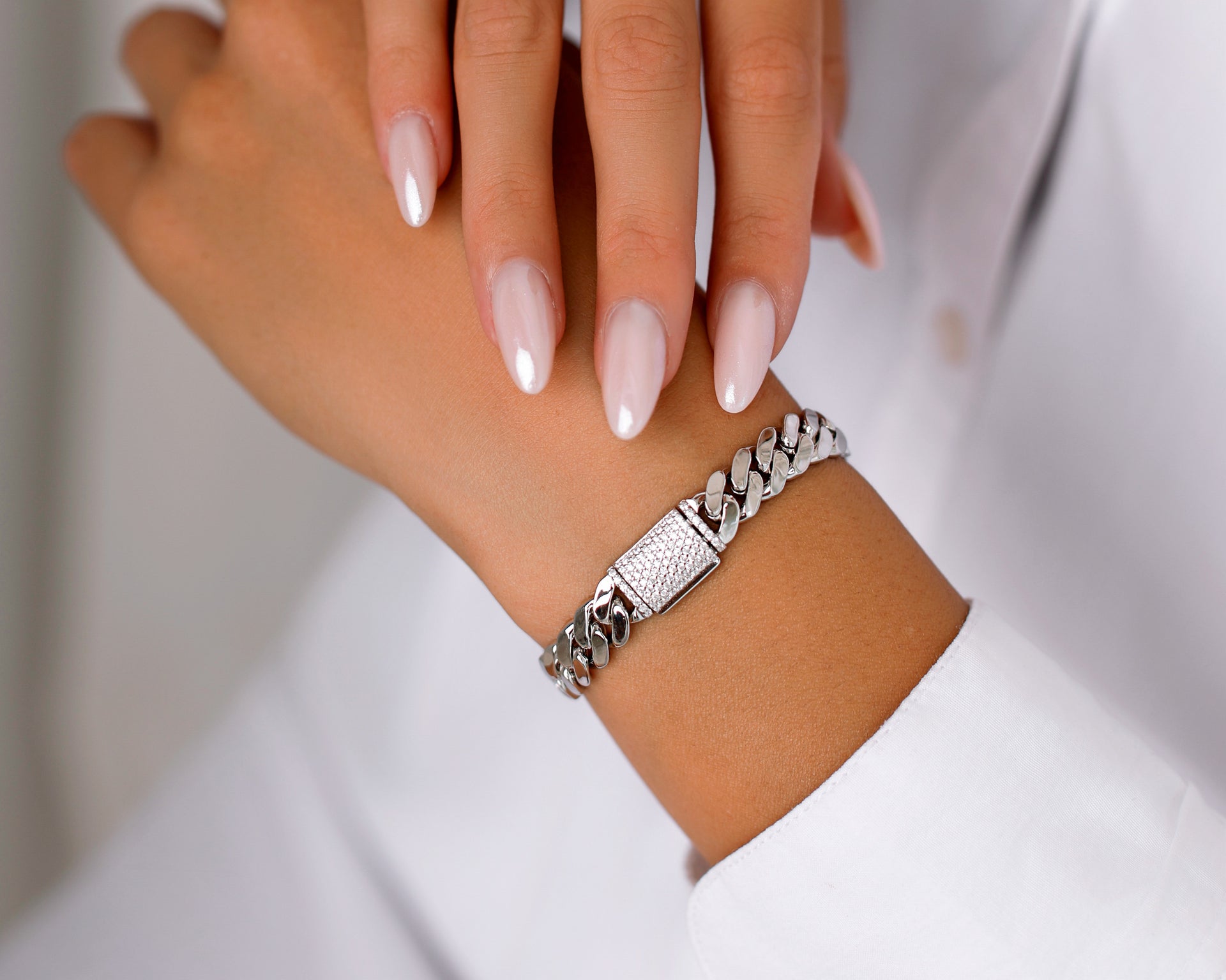 CUBAN LINK ARMBAND 925 SILBER 8MM – ICED OUT VERSCHLUSS
