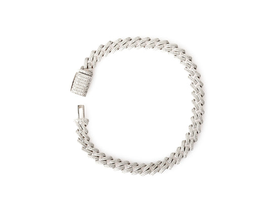 MIAMI CUBAN LINK ARMBAND ICED OUT 6MM 925 SILBER
