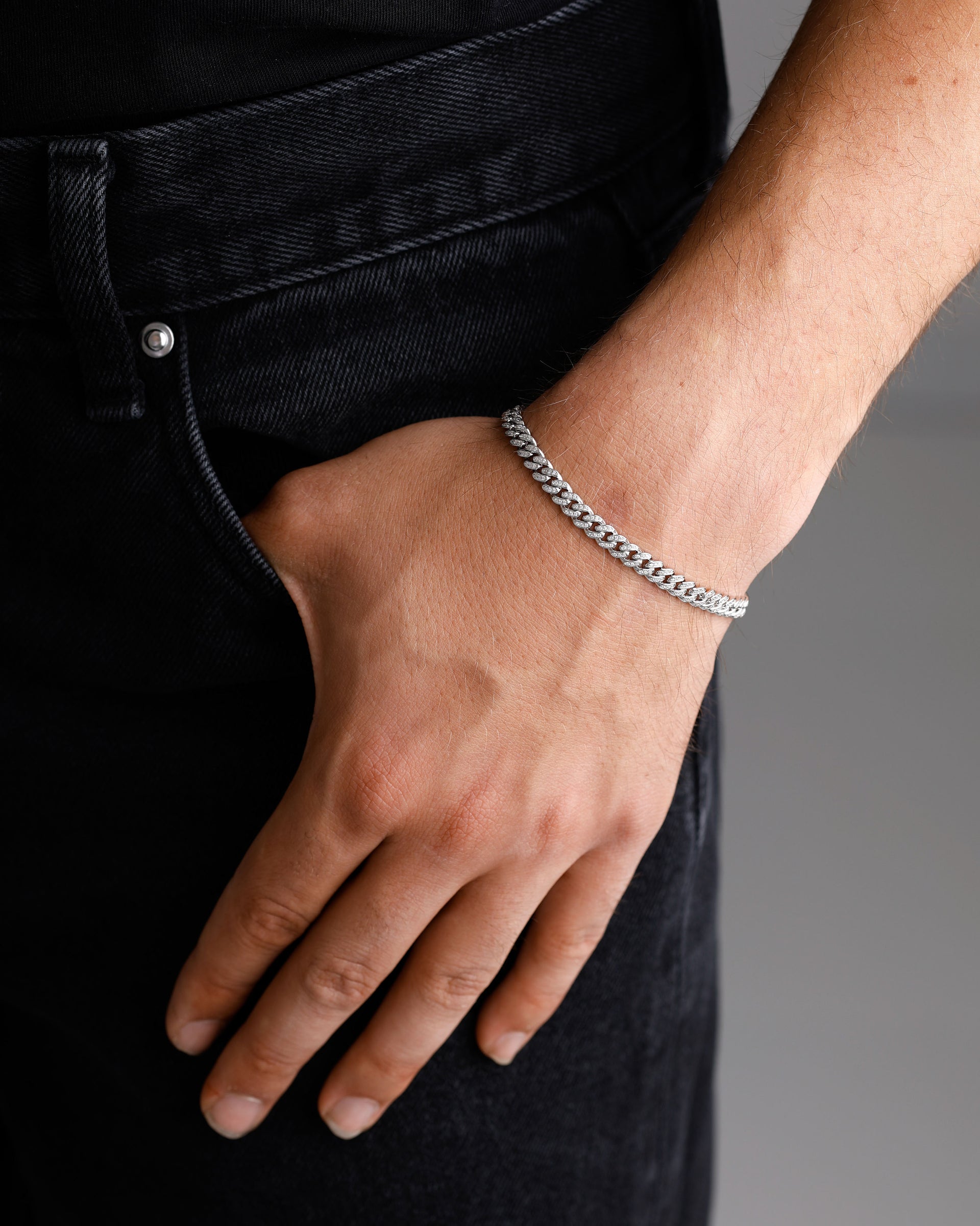 MIAMI CUBAN LINK ARMBAND 925 SILBER 6MM ICED OUT
