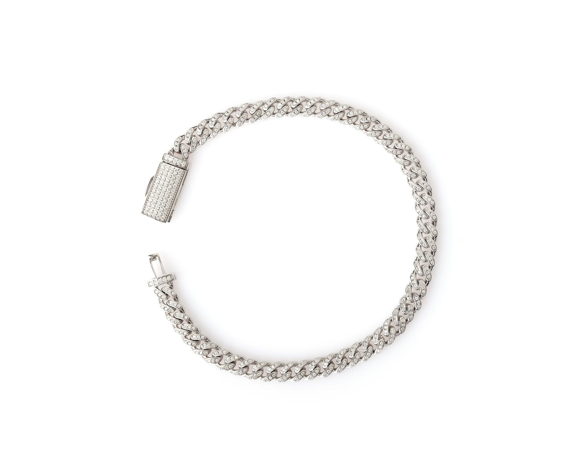 MIAMI CUBAN LINK ARMBAND 925 SILBER 6MM ICED OUT