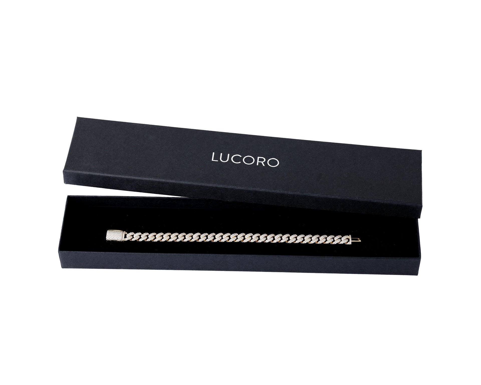 MIAMI CUBAN LINK 18K ARMBAND ICED OUT 925 SILBER 8MM