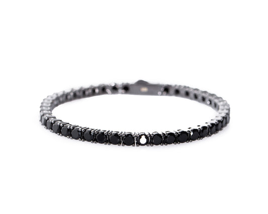 Tennisarmband 4mm 925 silber schwarz massiv Cubic Zirkonia - Lucoro Diamonds