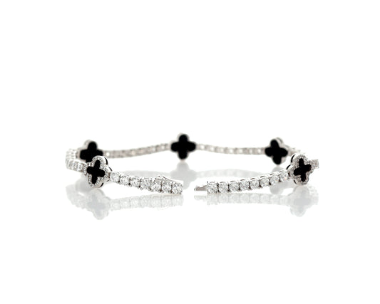 TENNISARMBAND MIT KLEEBLATT 925 SILBER