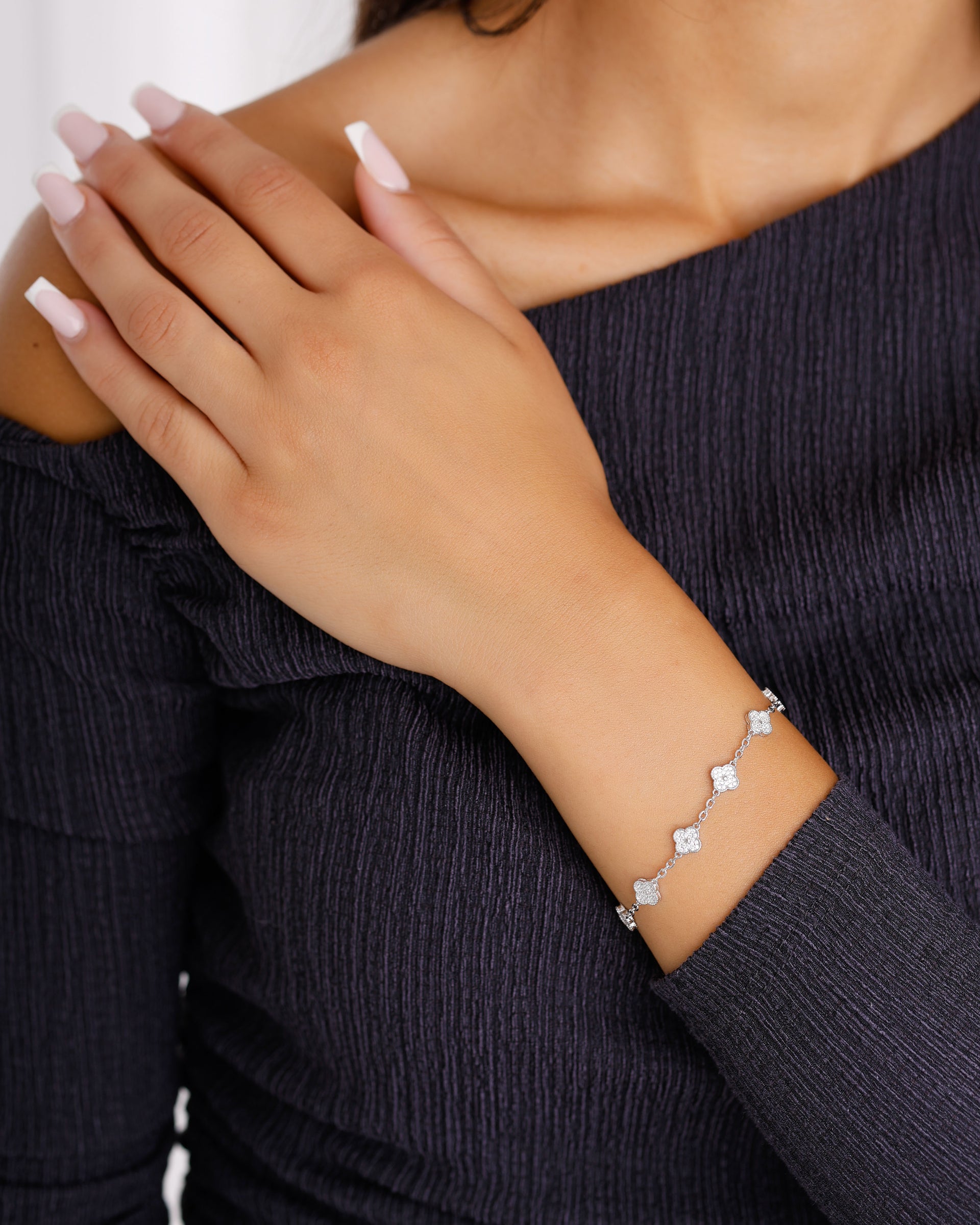 KLEEBLATT ARMBAND 925 SILBER