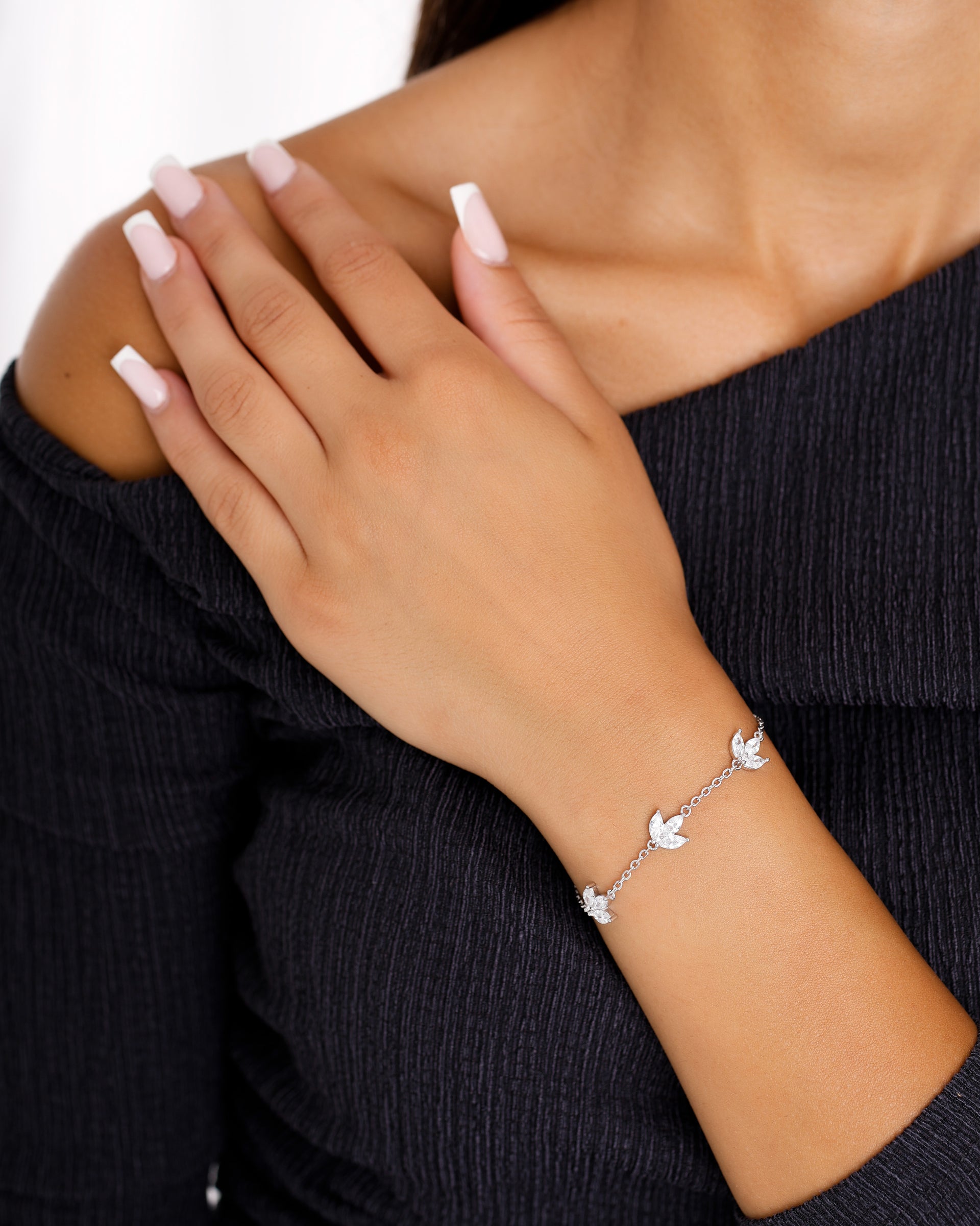DAMEN ARMBAND MIT BLÄTTERN 925 SILBER