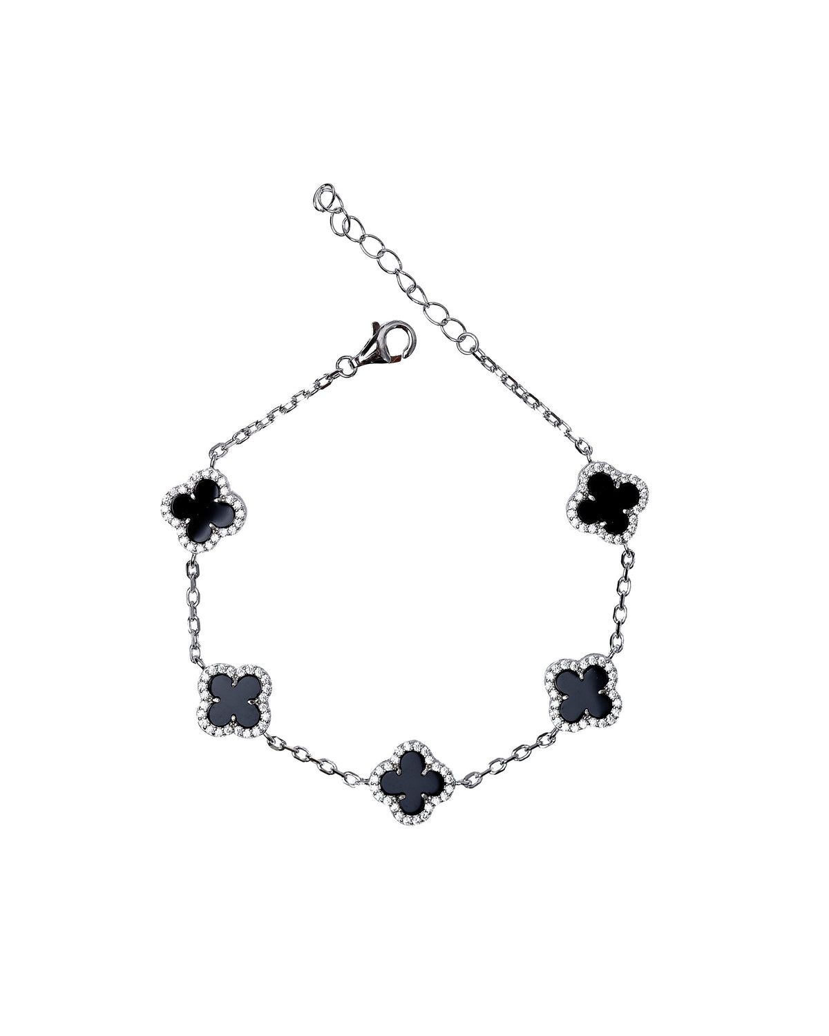 KLEEBLATT ARMBAND 925 SILBER CZ