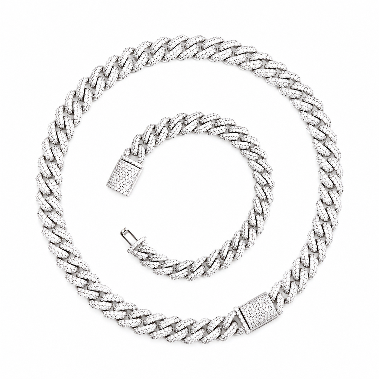 MIAMI CUBAN LINK ICED OUT SET 925 SILBER 8MM