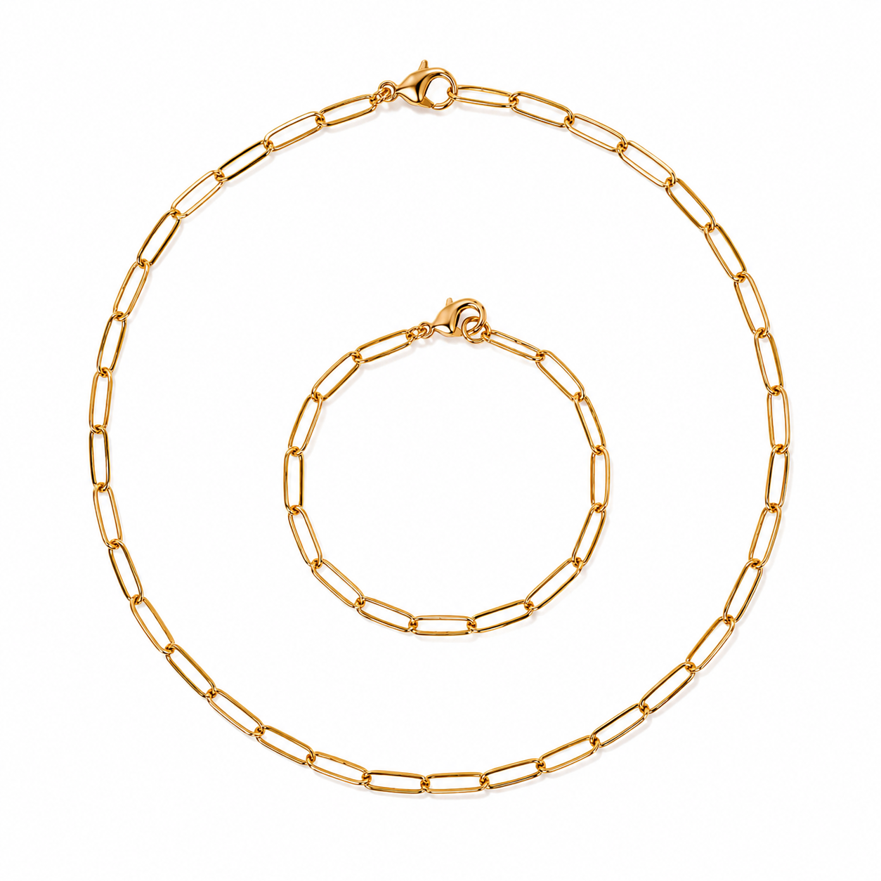 Paperclip Kette & Armband Set 18K