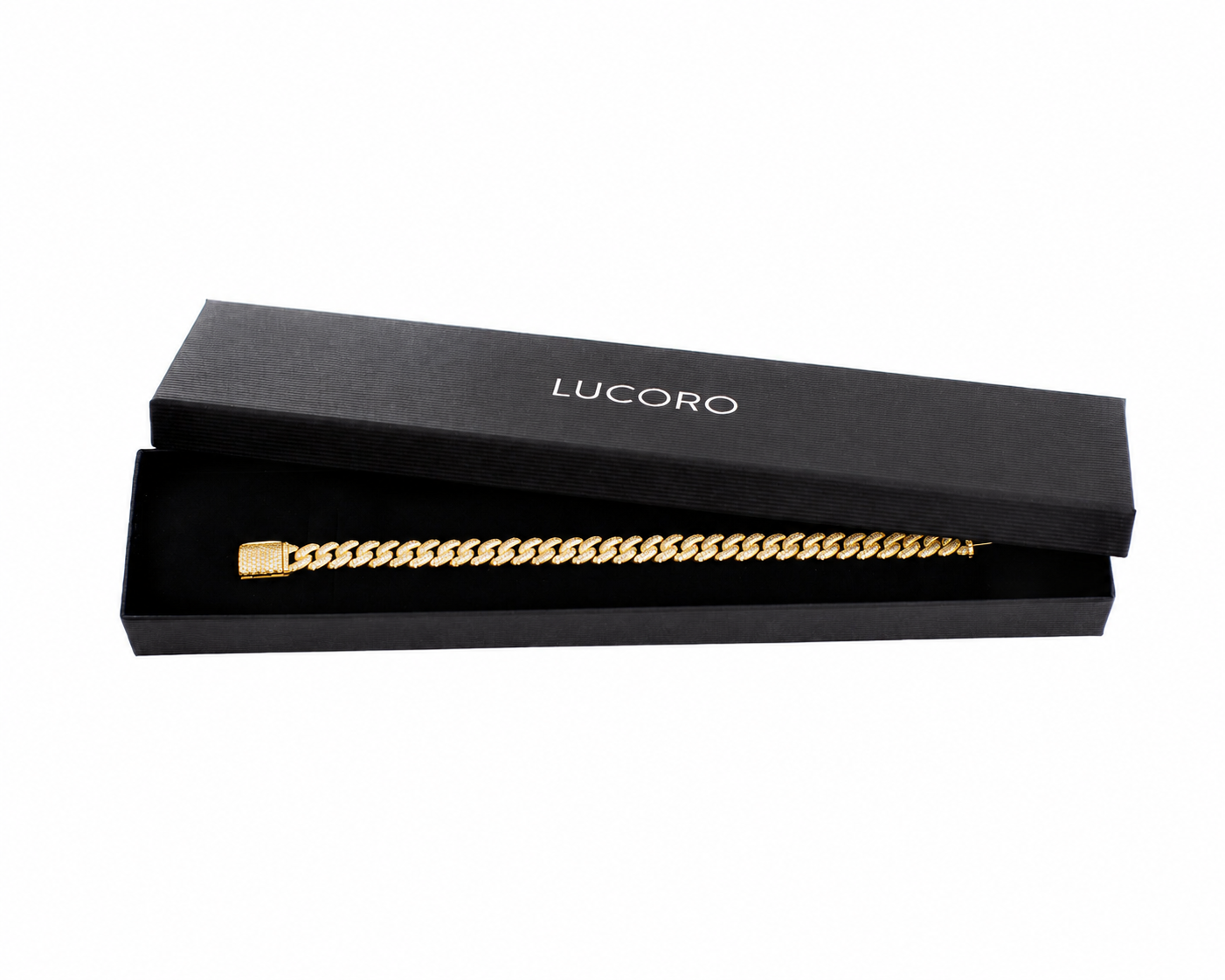 MIAMI CUBAN LINK 18K ARMBAND ICED OUT 925 SILBER 8MM