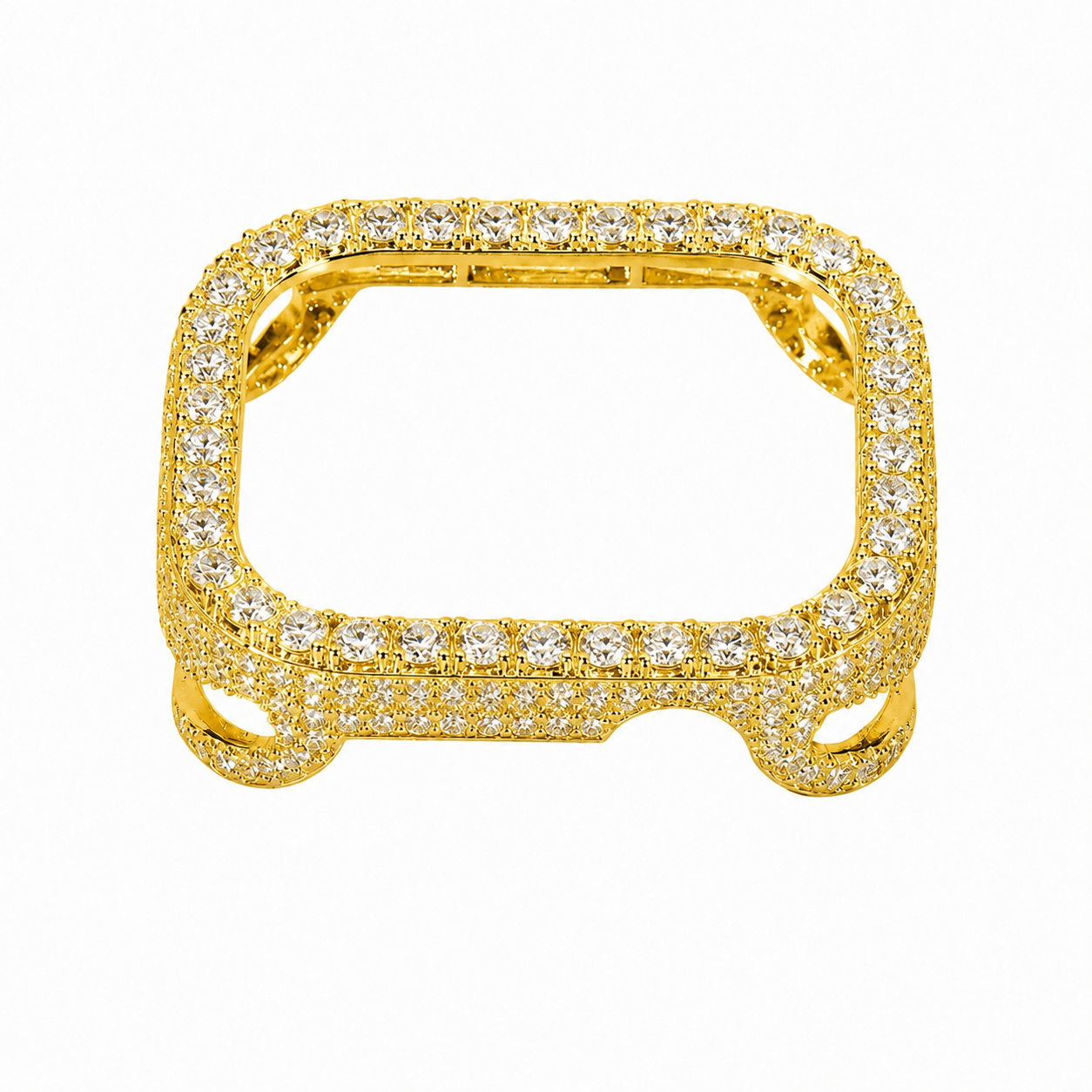 ICED OUT SMARTWATCH CASE MOISSANITE VVS-D GOLD – COMPATIBLE WITH APPLE WATCH SERIES 10 & 11