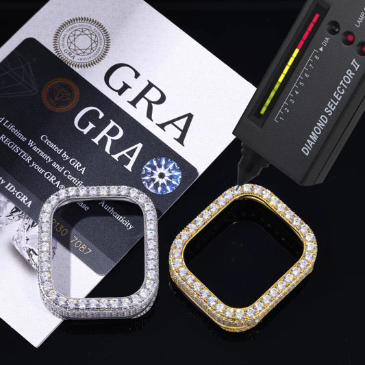 ICED OUT SMARTWATCH HÜLLE MOISSANIT VVS-D SILBER