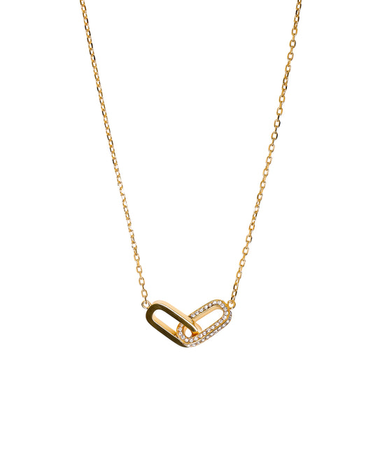 OVALE HALSKETTE 18K ZIRKONIA