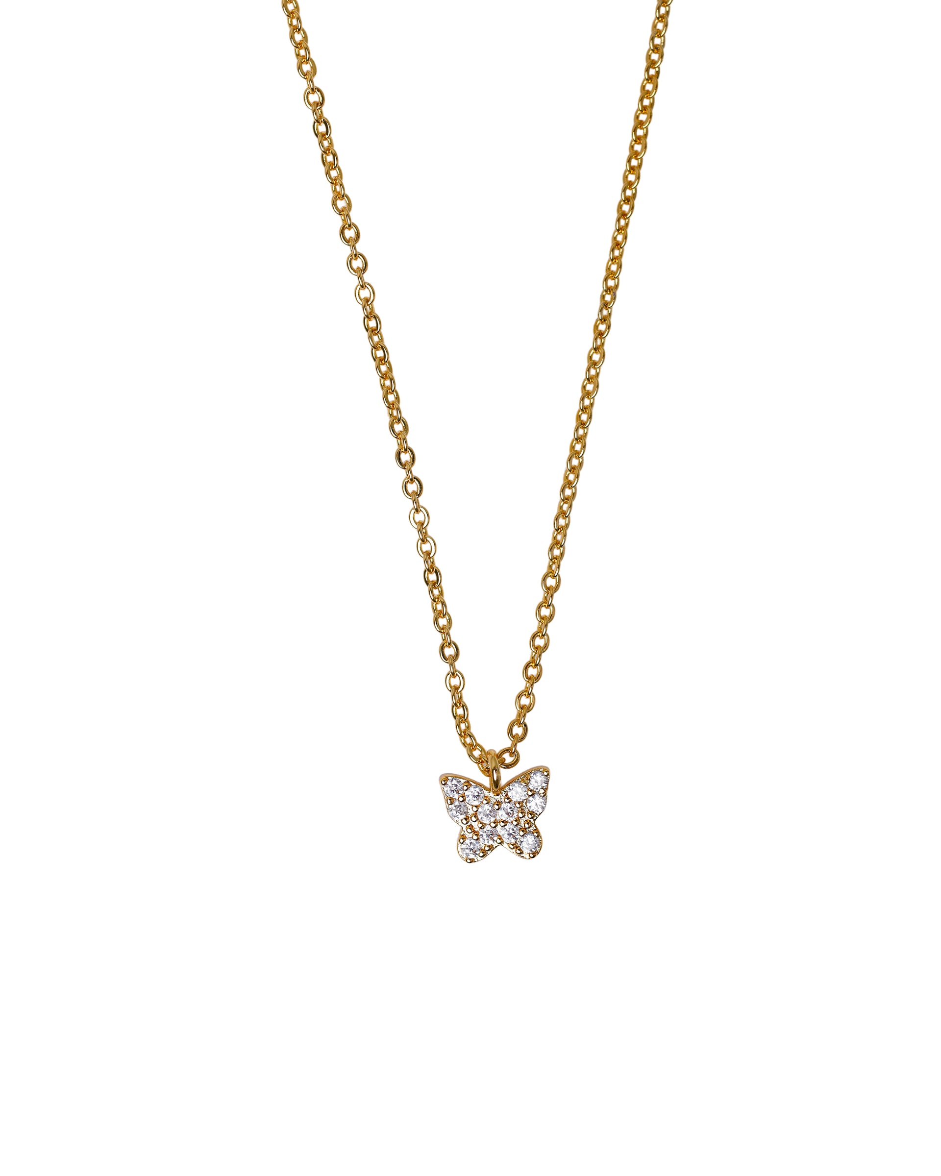SCHMETTERLING KETTE 18K GOLD ZIRKONIA