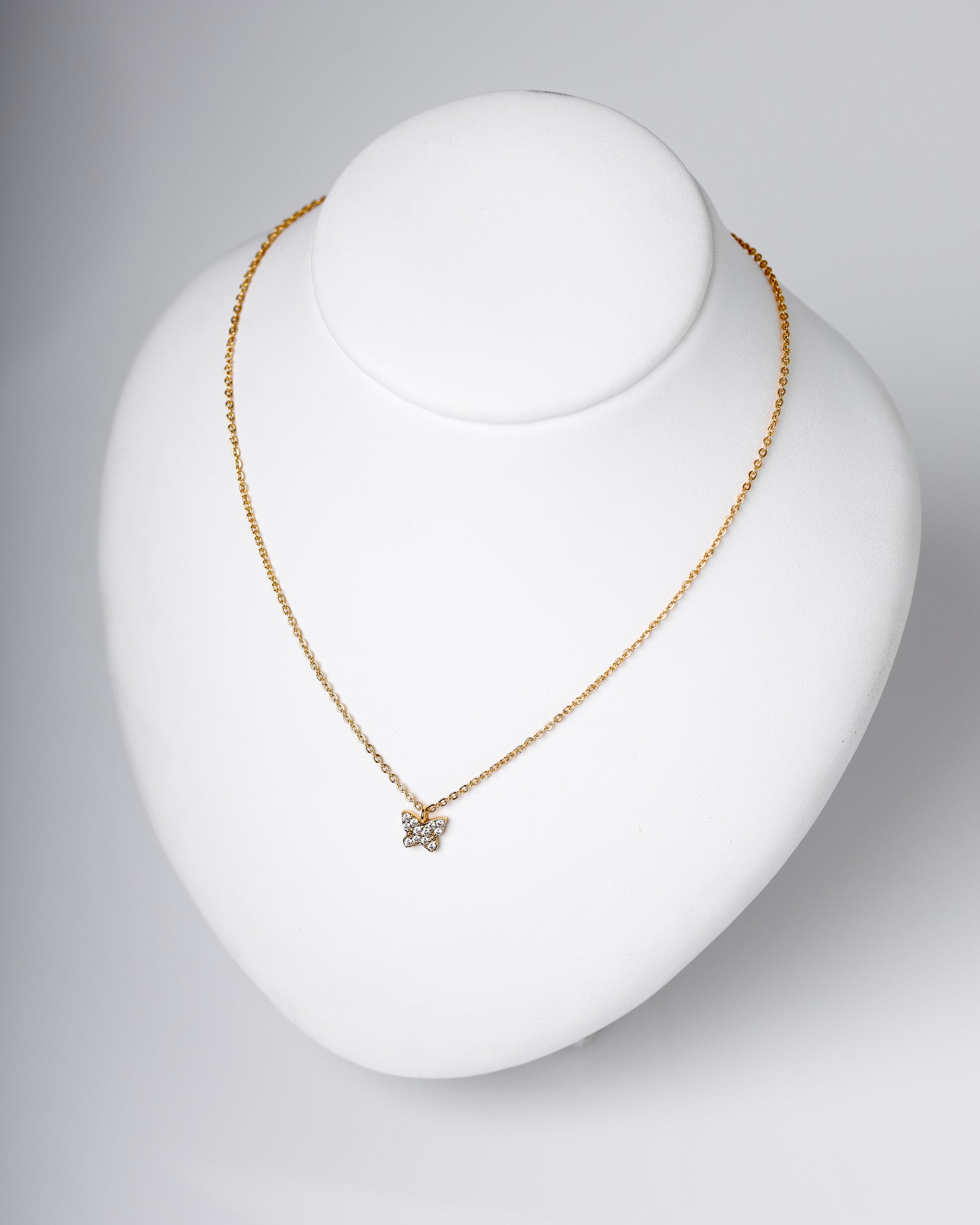 SCHMETTERLING KETTE 18K GOLD ZIRKONIA