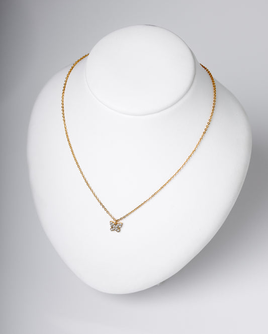 SCHMETTERLING KETTE 18K GOLD ZIRKONIA
