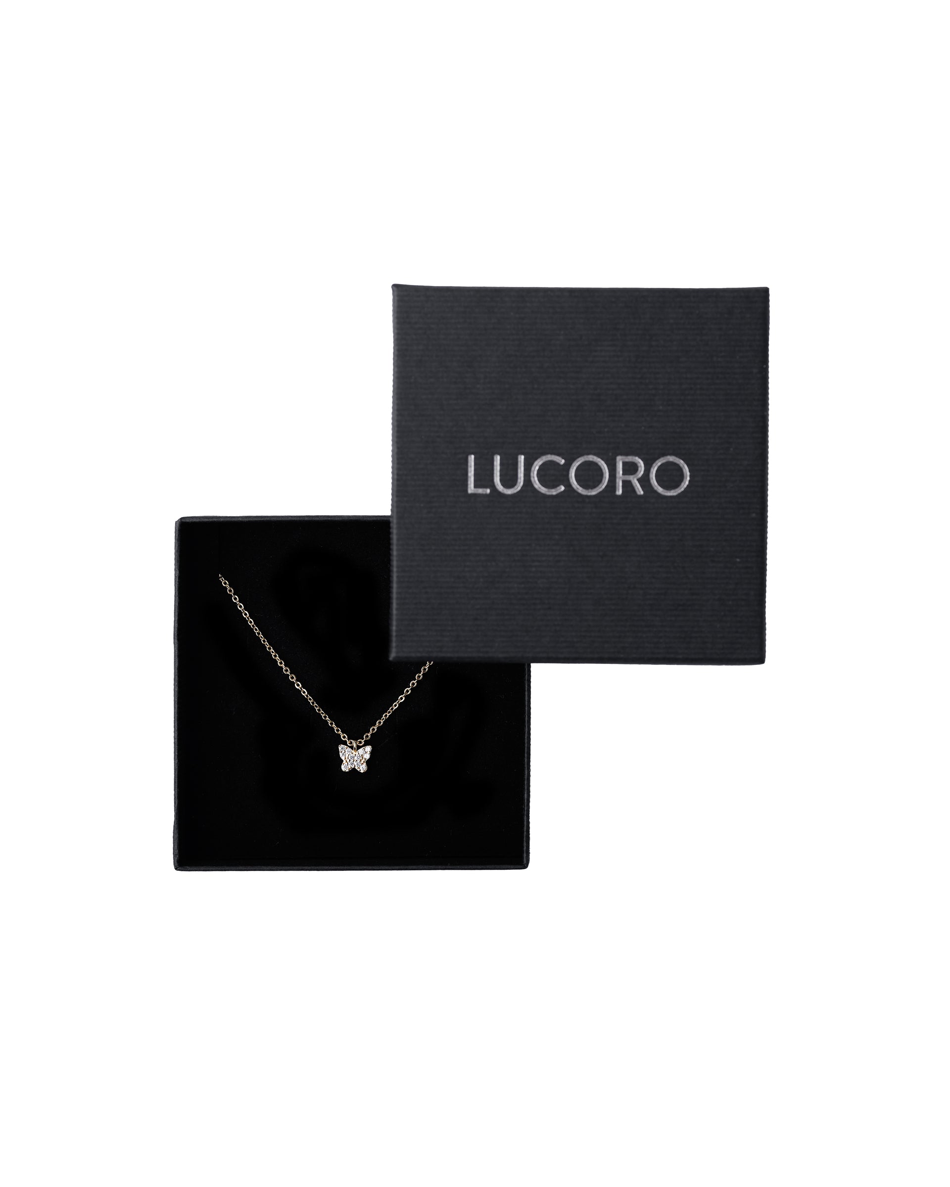 SCHMETTERLING KETTE 18K GOLD ZIRKONIA