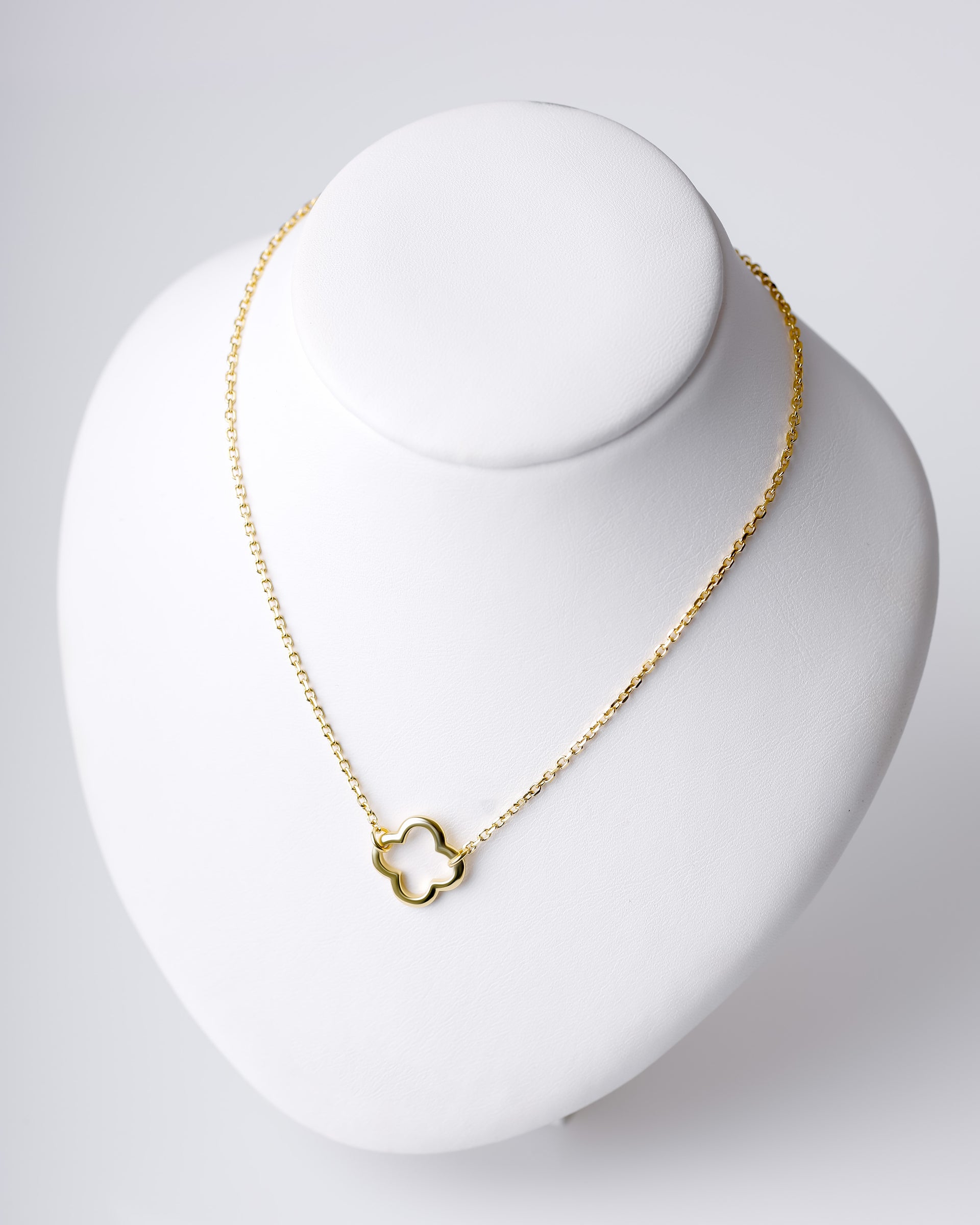 COLLIER TRÈFLE EN ARGENT 925 PLAQUÉ OR 18 CARATS 