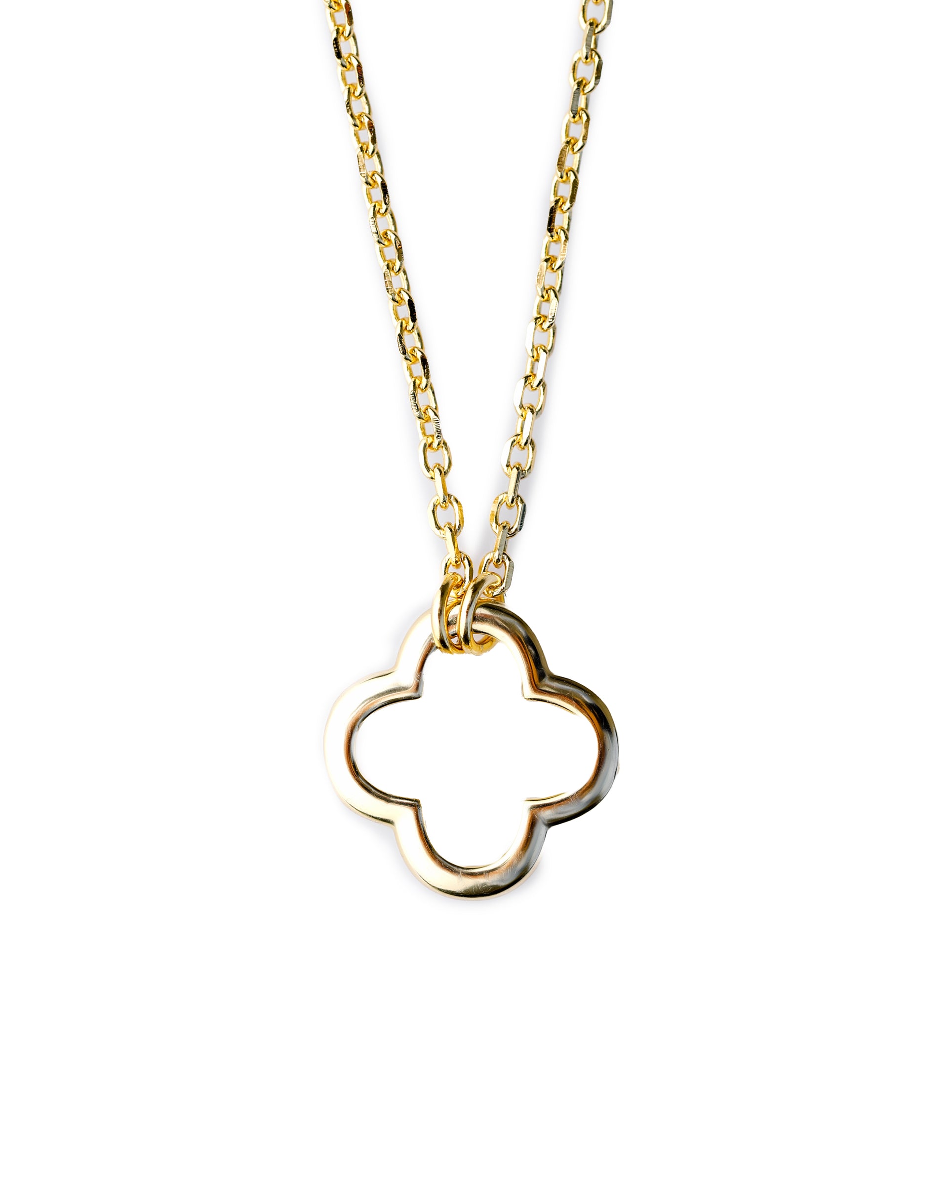 COLLIER TRÈFLE EN ARGENT 925 PLAQUÉ OR 18 CARATS 