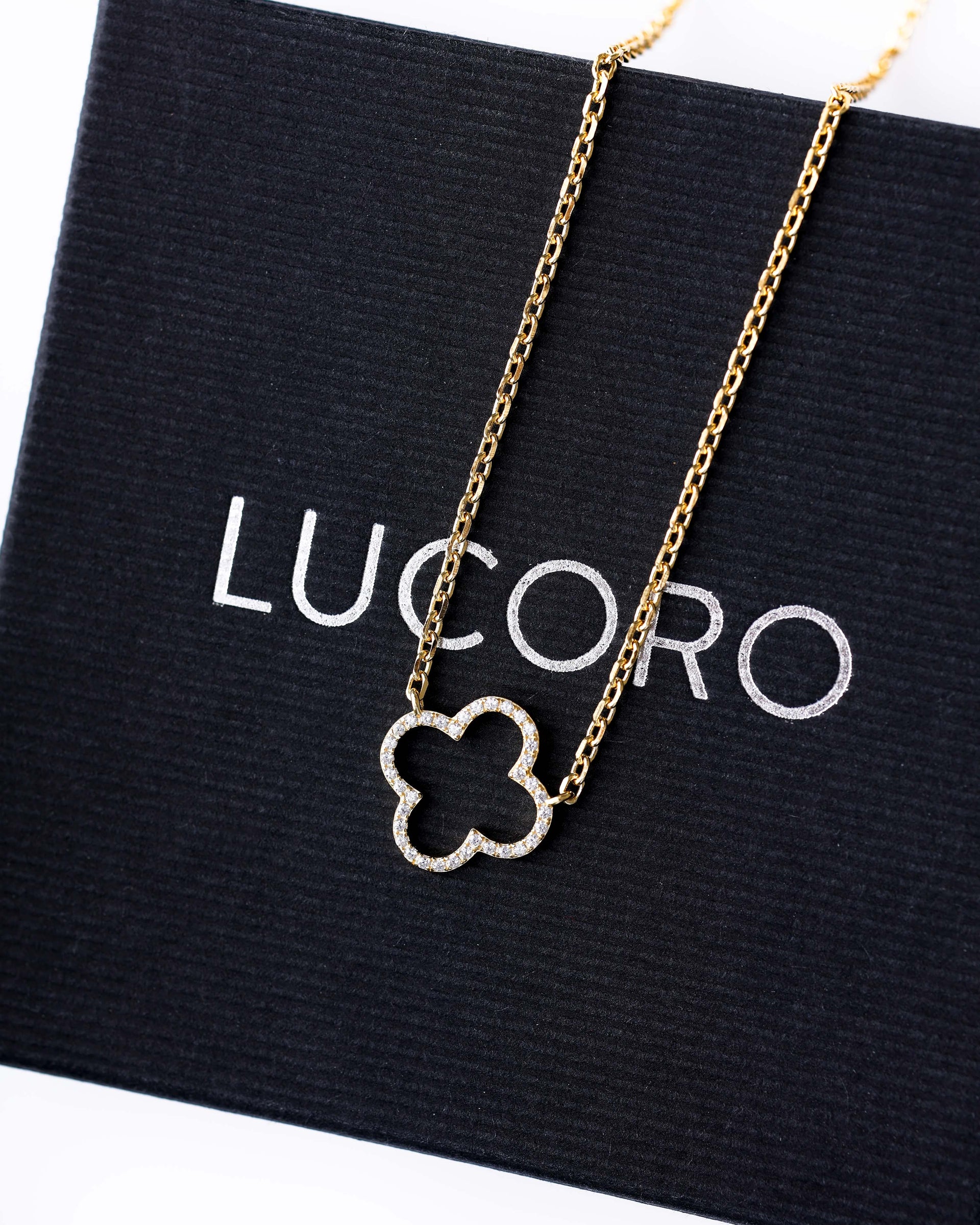 CLOVER NECKLACE 925 SILVER 18K WITH ZIRCONIA 