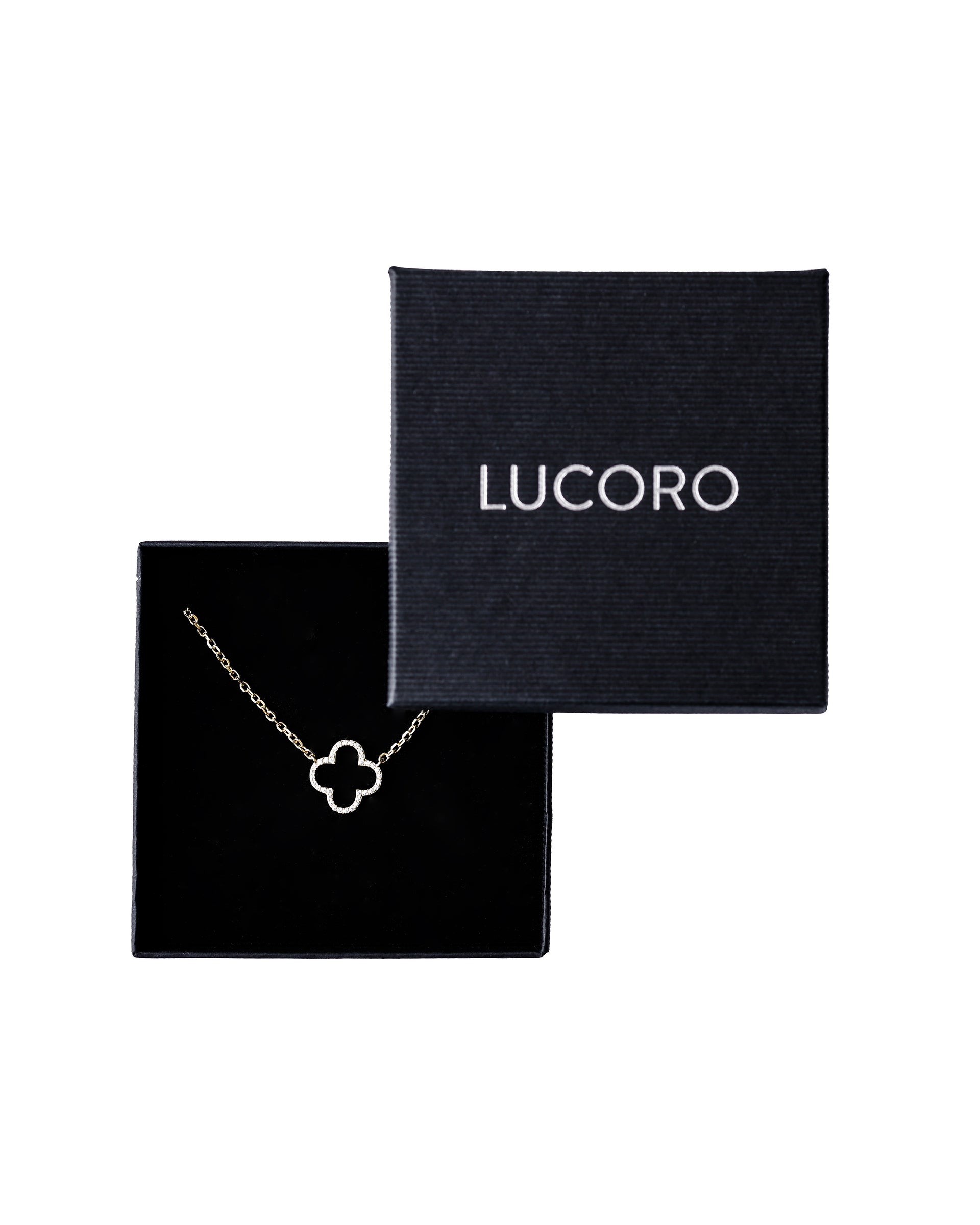 CLOVER NECKLACE 925 SILVER 18K WITH ZIRCONIA 