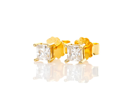 OHRSTECKER 18K 925 SILBER MOISSANITE 4MM