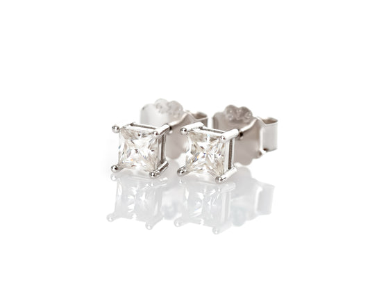 OHRSTECKER 925 SILBER MOISSANITE 6MM