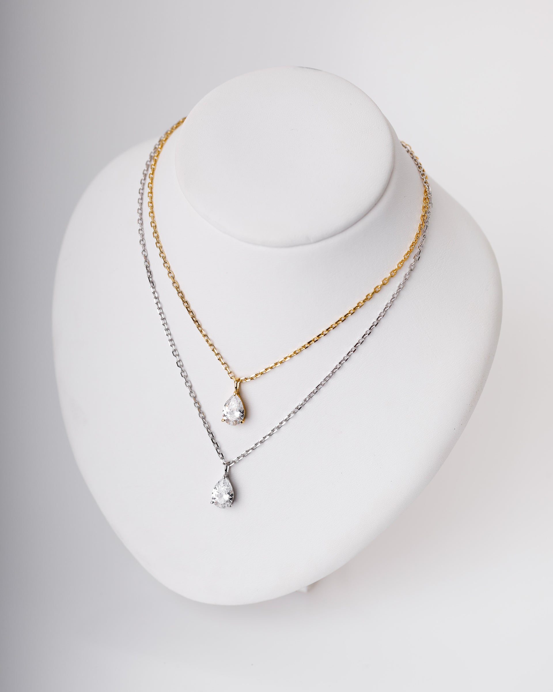 TROPFENHALSKETTE 18K 925 SILBER