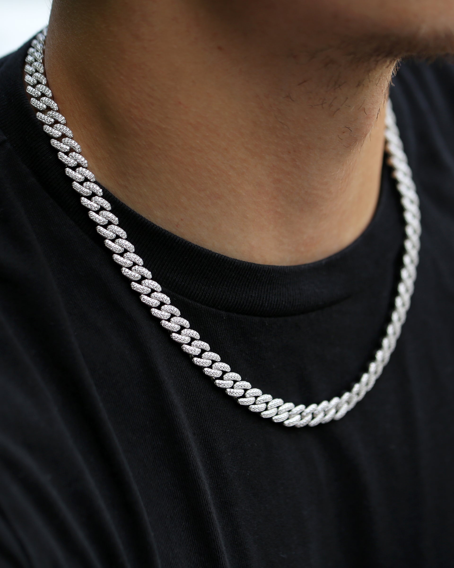 Miami Cuban Link Kette Iced Out 8mm 925 Sterlingsilber massiv Cubic Zirkonia - Lucoro Diamonds